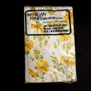 Vtg Floral Pillowcase Set Standard Cotton Percale Cottagecore Retro Morgan Jones